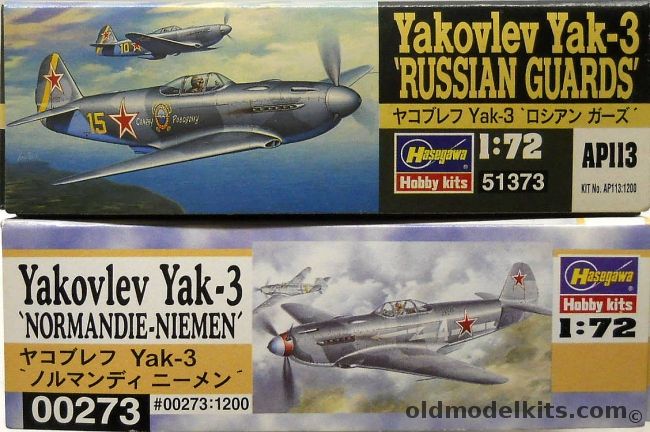 Hasegawa 1/72 Yakovlev Yak-3 Russian Guards And Yak-3 Normandie-Niemen, AP113 plastic model kit