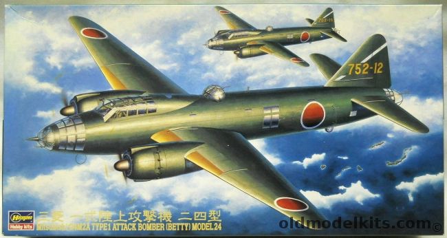 Hasegawa 1/72 Mitsubishi G4M2A Type 1 Attack Bomber Betty Model 24 - 752nd Naval Flying Group 703 Attack Sq October 1944 Japan / 763rd Naval Flying Group 702nd Attack Sq March 1945 Clark Air Field Luzon Island Philippines, CP106 plastic model kit