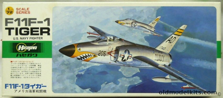 Hasegawa 1/72 Grumman F11F-1 Tiger - US Navy VF-21 Free Lancers NAS Oceana 1959 / VT-23 - (F11F1), D17 plastic model kit
