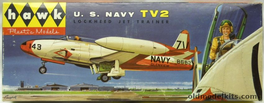 Hawk 1/48 US Navy TV-2 Lockheed Jet Trainer - (TV2 T33), 512-98 plastic model kit