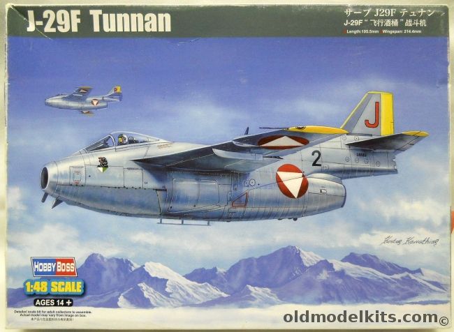Hobby Boss 1/48 J-29F Tunnan - With Eduard Color PE / SAC Metal Landing Gear / Master Model Pitot Tubes, 81745 plastic model kit