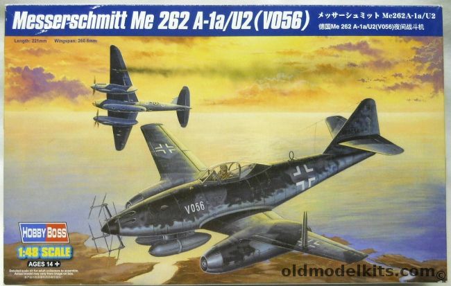 Hobby Boss 1/48 Messerschmitt Me-262 A-1a/U2 V056, 80374 plastic model kit