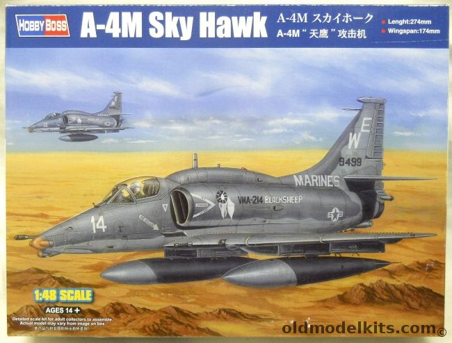 Hobby Boss 1/48 A-4M Skyhawk - US Marines VMA-214 Blacksheep Or VMA-311 1977 High Visibility, 81766 plastic model kit