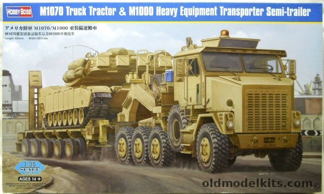 Hobby Boss 1/35 M1070 Truck Tractor And M1000 Heavy Equipment Transport Semi-Trailer, 85502 plastic model kit