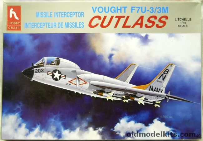 Hobby Craft 1/48 Vought F7U-3/3M Cutlass - US Navy VC-3 or VX-4 - (F7U3/3M), HC1600 plastic model kit