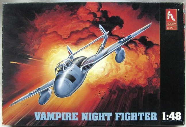Hobby Craft 1/48 Vampire Night Fighter - RAF NF10 / Italy NF10, HC1578 plastic model kit