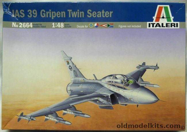 Italeri 1/48 JAS-39 Gripen Two Seater - Swedish (2) Or Czech Air Force Or HUngary Air Force - (JS39), 2664 plastic model kit