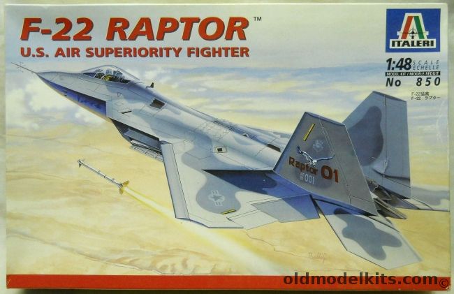 Italeri 1/48 Lockheed F-22 Raptor, 850 plastic model kit