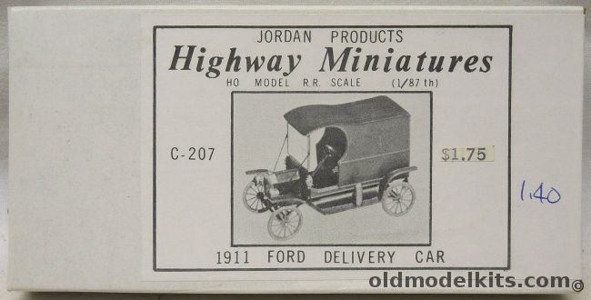 Jordan Products 1/87 1911 Ford Delivery Car HO Scale, C-207 plastic model kit