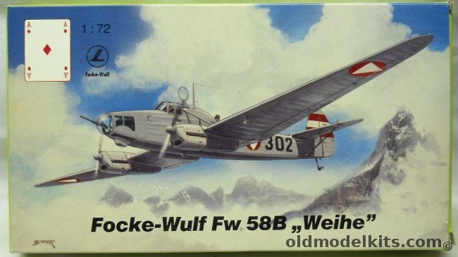 Karo-As 1/72 Focke-Wulf Fw-58B Weihe - Austrian Air Force / German Luftwaffe, AM-0372 plastic model kit