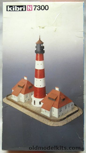 Kibri 1/160 Westerheversand Working Lighthouse - With Base - N Scale, 7300 plastic model kit