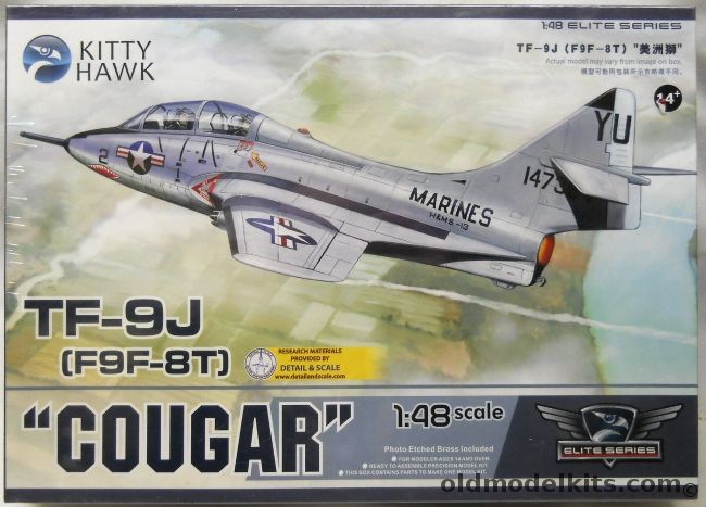 Kitty Hawk 1/48 TF-9J  F9F-8T Cougar - Two Seat Trainer, KH80129 plastic model kit