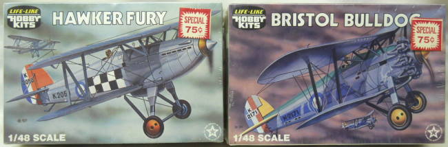 Life-Like 1/48 Hawker Fury And Bristol Bulldog - (ex Pyro), 09608 plastic model kit