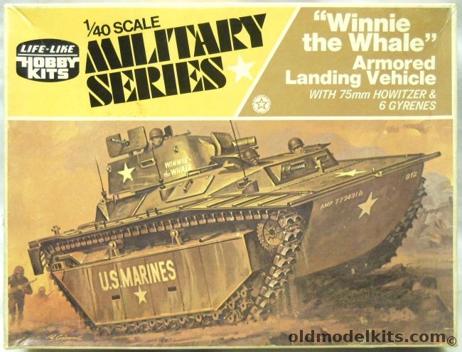 Life-Like 1/40 Winnie the Whale Armored Landing Vehicle - With 75mm Howitzer - (ex Adams), 09658 plastic model kit