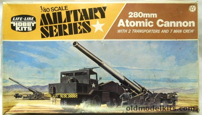 Life-Like 1/40 280mm Atomic Cannon with 2 Gun Transporters -  (M56) - (ex Adams), H662 plastic model kit