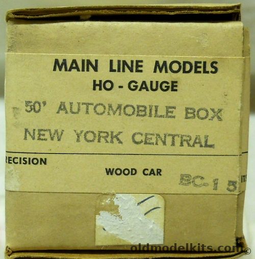 Main Line Models 1/87 50' Outside Braced Double SD Door Wooden Automobile Box Car - New York Cental - HO Craftsman Kit, BC-15 plastic model kit