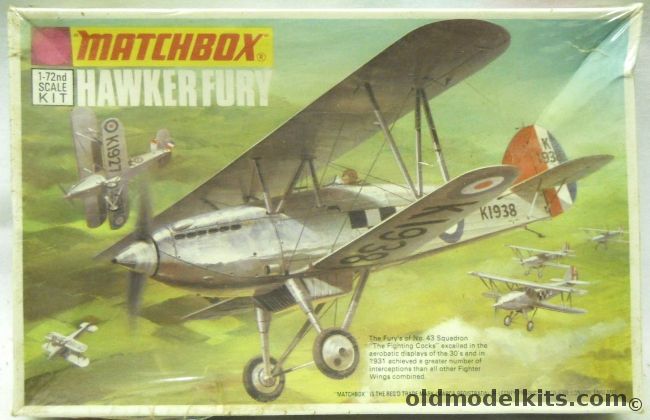 Matchbox 1/72 Hawker Fury I - RAF or Yugoslav, PK-1 plastic model kit