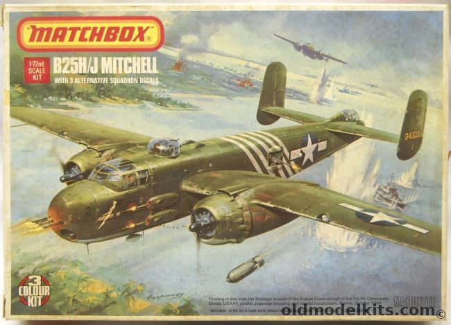 Matchbox 1/72 North American B-25H or B-25J Mitchell - 1st ACG 10th AF USAAF India/Burma 1944 / RAF Free French No.342 Lorraine Sq / RAF 180th Sq 1944, PK-405 plastic model kit