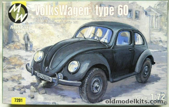 Military Wheels 1/72 TWO Volkswagen Type 60 - Split Window Beetle, 7201 plastic model kit