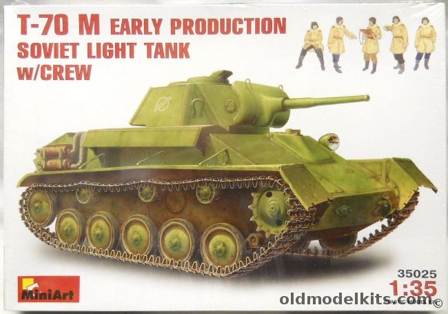 MiniArt 1/35 T-70M Early Production Soviet Light Tank With Crew, 35025 plastic model kit