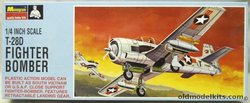 Monogram 1/48 T-28D Fighter/Bomber - Vietnamese or USAF, 0121M0100 plastic model kit