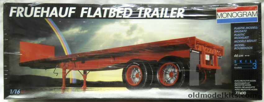 Monogram 1/16 Fruehauf Flatbed Trailer - 26 Inches long, 77400 plastic model kit
