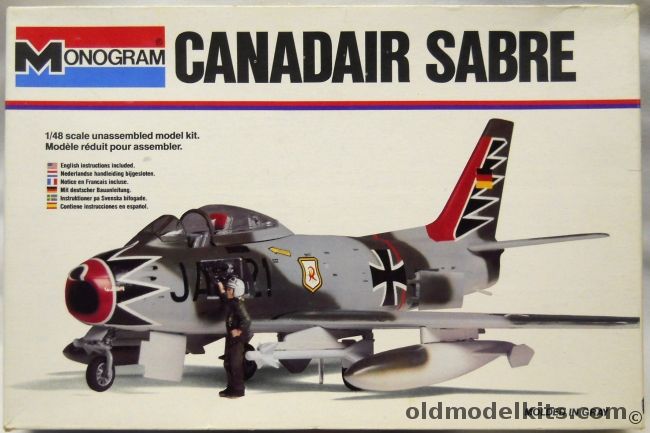 Monogram 1/48 Canadair F-86 Sabre RCAF Canada or Luftwaffe - White Box Issue, 5417 plastic model kit