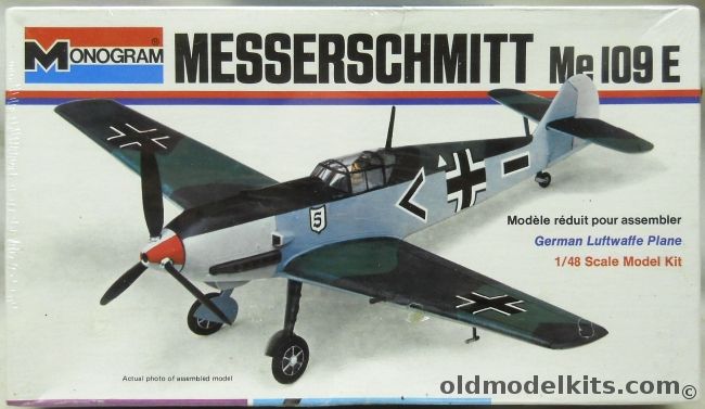 Monogram 1/48 Messerschmitt Me-109 (Bf-109) -  White Box Issue, 6800 plastic model kit
