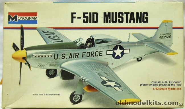 Monogram 1/32 F-51D Mustang Action Model  - White Box Issue (P-51), 6847 plastic model kit