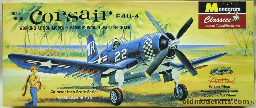 Monogram 1/48 F4U-4 Corsair - Four Star Reissue With Patch - (F4U4), 85-0082 plastic model kit
