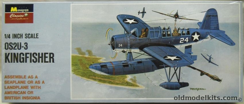 Monogram 1/48 OS2U-3 Kingfisher - RAF or US Navy Land or Floatplane - (OS2U3), 85-0135 plastic model kit