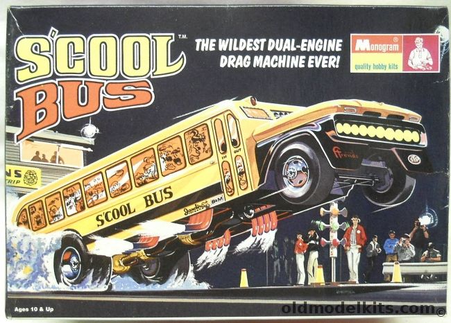 Monogram 1/24 S'cool Bus - Duel Engine Dragster, 85-8290 plastic model kit