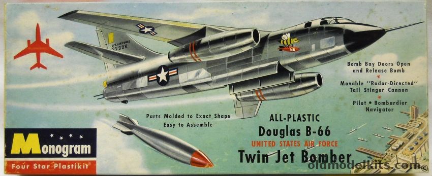 Monogram 1/83 Douglas B-66 Twin Jet Bomber, P10-98 plastic model kit