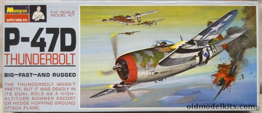 Monogram 1/48 Republic P-47D Thunderbolt - Gabreski or RAF - Blue Box  Issue, PA187-150 plastic model kit