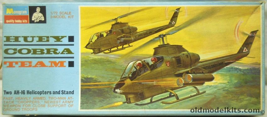 Monogram 1/72 AH-1G Huey Cobra Team - Blue Box Issue, PA191-150 plastic model kit