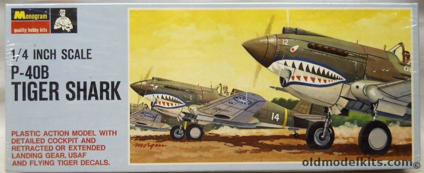 Monogram 1/48 P-40B Tiger Shark Flying Tigers - Blue Box Issue, PA96-100 plastic model kit
