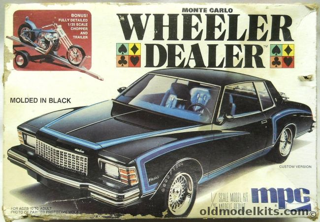 MPC 1/25 Chevrolet 1979 Monte Carlo Wheeler Dealer - With Chopper Motorcycle and Trailer, 1-0731 plastic model kit