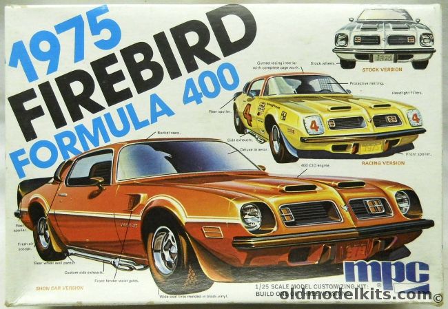 MPC 1/25 1975 Pontiac Firebird Formula 400 - Stock / Race Car / Show Car, 1-7515 plastic model kit