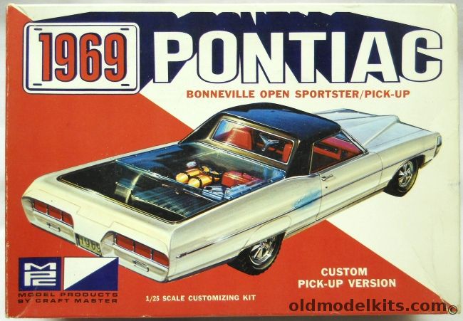 MPC 1/25 1969 Pontiac Bonneville Convertible - Stock or Custom Pickup Version, 1069-200 plastic model kit