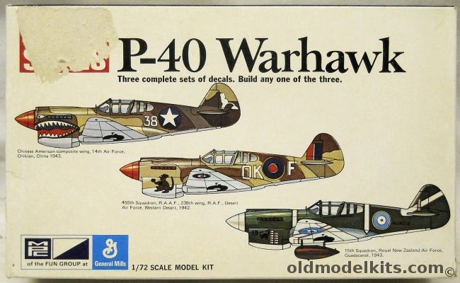 MPC 1/72 P-40 Warhawk Profile Series - Chinese-American Wing 14th AF China 1943 / 450th Sq RAAF 239th Wing 1942 / 15th Sq Royal New Zealand AF Guadalcanal 1943, 2-1114-100 plastic model kit