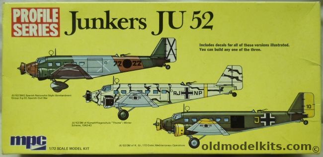 MPC 1/72 Junkers Ju-52 3MG/3M Profile Series - Spanish Civil War / Crete / Winter Luftwaffe, 2-2006 plastic model kit