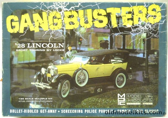 MPC 1/25 Gangbusters 1928 Lincoln Sport Touring by Locke - Build It As A Bullet-Riddled Get-Away Car / Screeching Police Pursuit / Famous Stock Classic, 200-200 plastic model kit