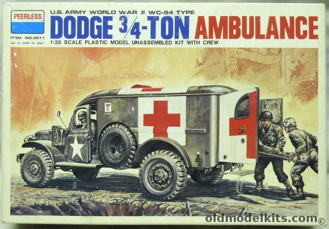 Peerless 1/35 Dodge 3/4 Ton Ambulance WC-54 - BAGGED, 3511 plastic model kit