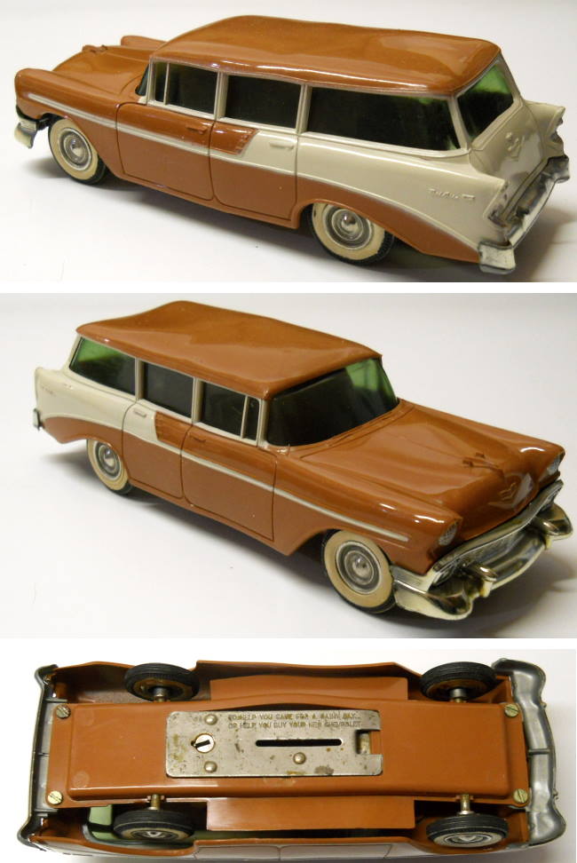 PMC 1/25 1956 Chevrolet Belair Station Wagon Promo And Bank plastic model kit