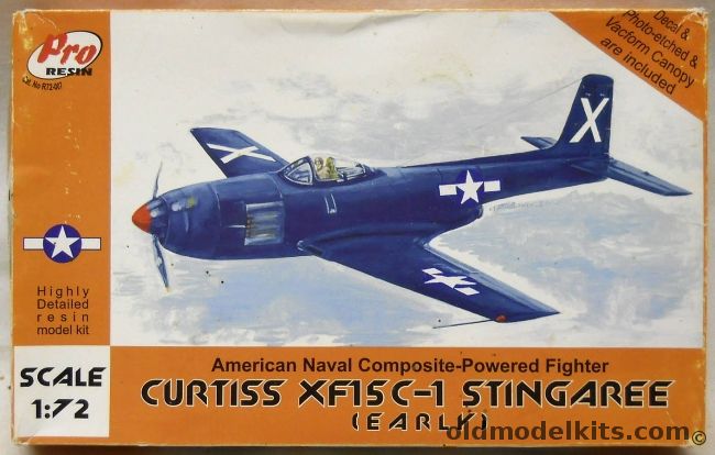 Pro Resin 1/72 Curtiss XF15 C-1 Stingaree - (XF15C-1), R72-007 plastic model kit