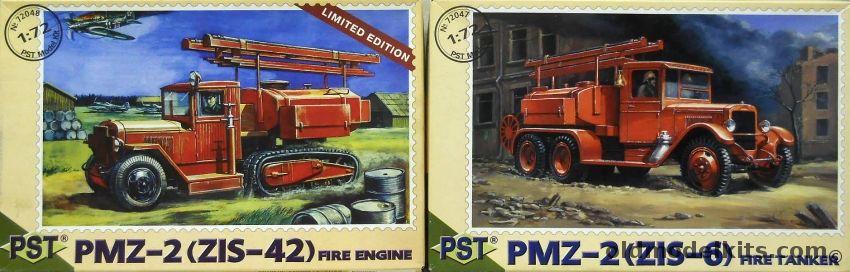 PST 1/72 PMZ-2 (ZIS-6) And PMZ-2 (ZIS-42) Fire Truck, 72047 plastic model kit