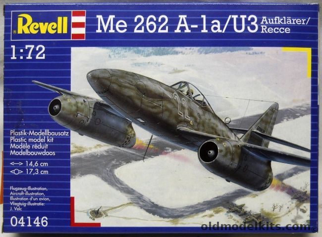 Revell 1/72 TWO Me-262 A-1a / U3 Aufklarer Recce - NAGr.6 Burg/b Magdeburg March 1945 / NAGr1 Fritzlar march 1945 - (Me262), 04146 plastic model kit