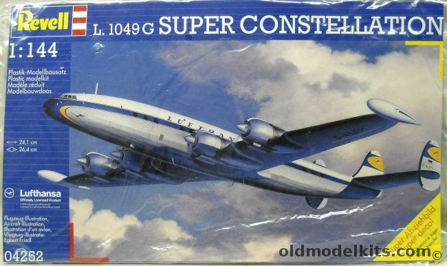 Revell 1/128 Lockheed 1049 Super Constellation - TWA N7104C/ TWA N7114C / TWA N7125C / Lufthansa D-ALIN / D-ALEM / D-ALP - BAGGED, 04252 plastic model kit