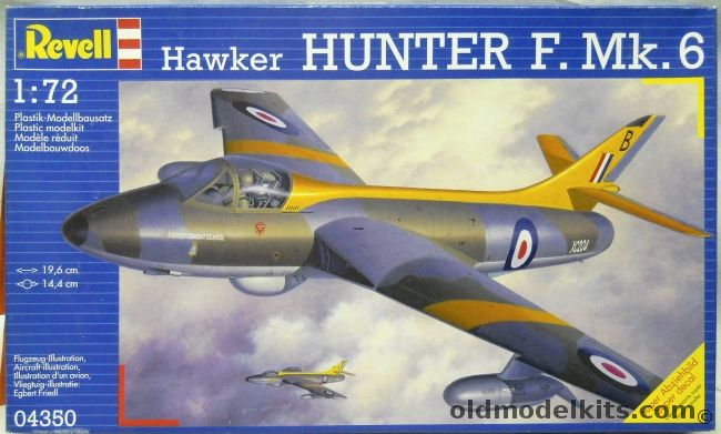 Revell 1/72 TWO Hawker Hunter F.Mk.6 - RAF Fighter Combat School West Raynham 1961 / No.66 Sqn RAF Acklington 1959 / royal Netherlands AF Leeuwarden 1957 / Belgian AF Bierset 1960, 04350 plastic model kit