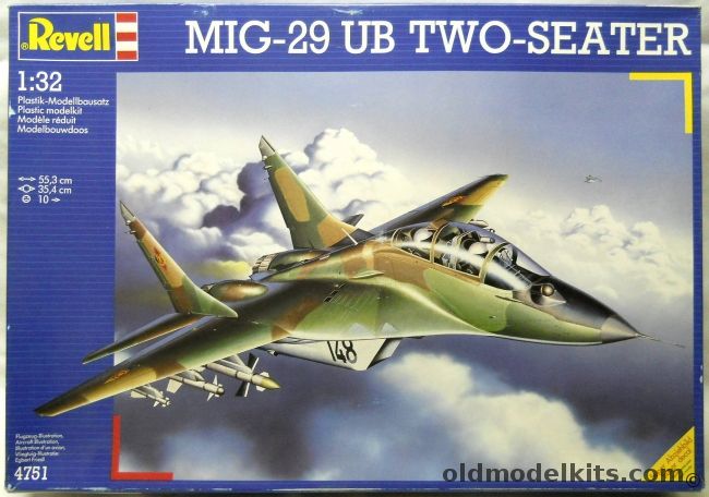 Revell 1/32 Mig-29 UB/GT Fulcrum Twin Seater - Soviet Air Force 1990 / DDR East Germany 1989 / Czech Air Force 1991, 4751 plastic model kit